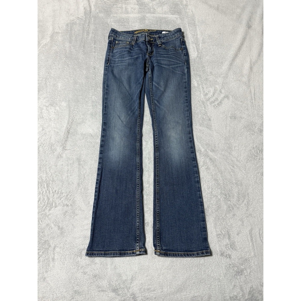 Arizona Jeans Womens 0 Short Blue Low Rise Bootcut Stretch Denim 24x28